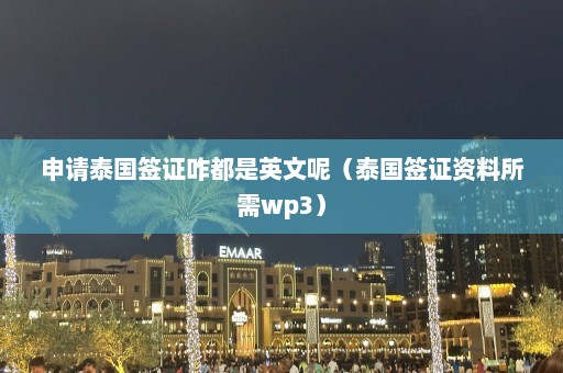 申请泰国签证咋都是英文呢（泰国签证资料所需wp3）