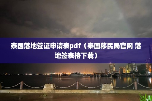 泰国落地签证申请表pdf（泰国移民局官网 落地签表格下载）