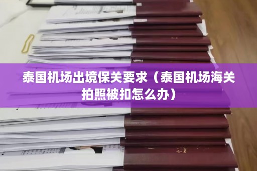 泰国机场出境保关要求（泰国机场海关拍照被扣怎么办）  第1张