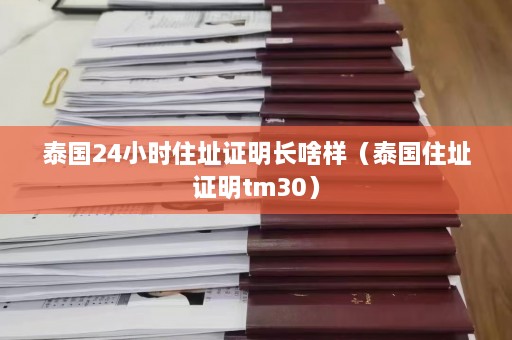 泰国24小时住址证明长啥样（泰国住址证明tm30）  第1张