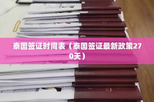 泰国签证时间表（泰国签证最新政策270天）  第1张