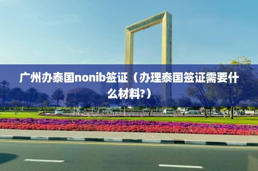 广州办泰国nonib签证（办理泰国签证需要什么材料?）