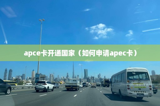 apce卡开通国家（如何申请apec卡）