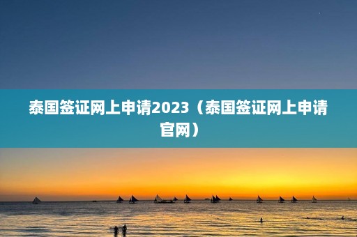 泰国签证网上申请2023（泰国签证网上申请官网）