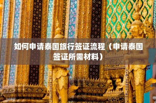 如何申请泰国旅行签证流程（申请泰国签证所需材料）  第1张