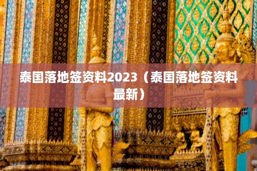 泰国落地签资料2023（泰国落地签资料最新）  第1张