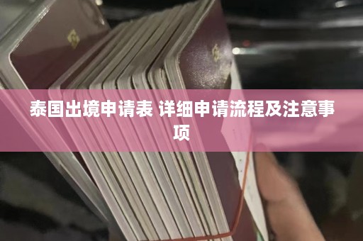 泰国出境申请表 详细申请流程及注意事项  第1张