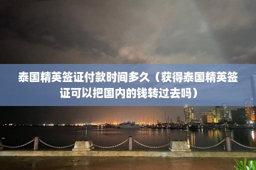 泰国精英签证付款时间多久（获得泰国精英签证可以把国内的钱转过去吗）