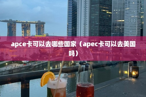 apce卡可以去哪些国家（apec卡可以去美国吗）