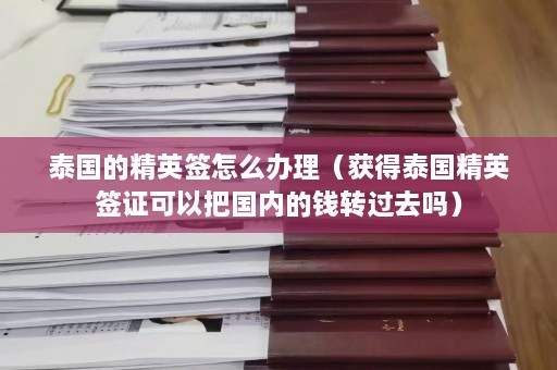 泰国的精英签怎么办理（获得泰国精英签证可以把国内的钱转过去吗）