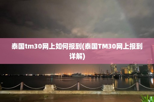 泰国tm30网上如何报到(泰国TM30网上报到详解)