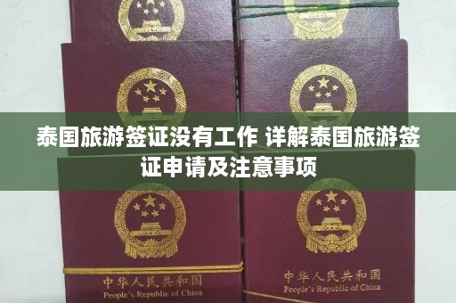 泰国旅游签证没有工作 详解泰国旅游签证申请及注意事项  第1张