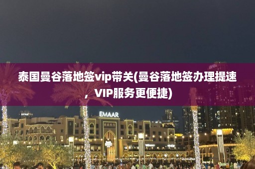 泰国曼谷落地签vip带关(曼谷落地签办理提速，VIP服务更便捷)