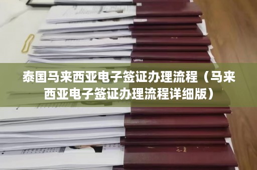 泰国马来西亚电子签证办理流程（马来西亚电子签证办理流程详细版）  第1张