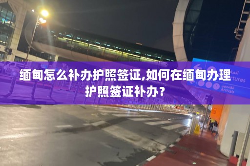 缅甸怎么补办护照签证,如何在缅甸办理护照签证补办？  第1张