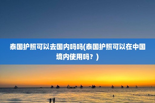 泰国护照可以去国内吗吗(泰国护照可以在中国境内使用吗？)