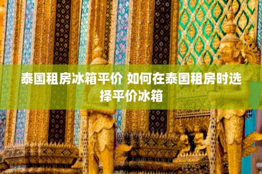 泰国租房冰箱平价 如何在泰国租房时选择平价冰箱  第1张