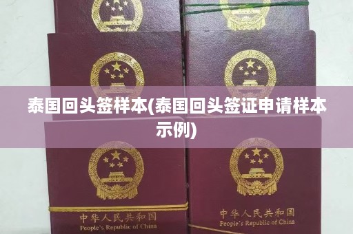 泰国回头签样本(泰国回头签证申请样本示例)  第1张