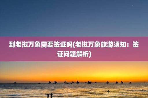 到老挝万象需要签证吗(老挝万象旅游须知：签证问题解析)